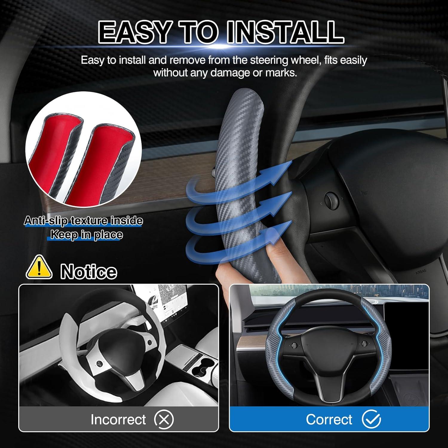 Cubierta de Volante Canvcle para Tesla Modelo 3/Y Gris