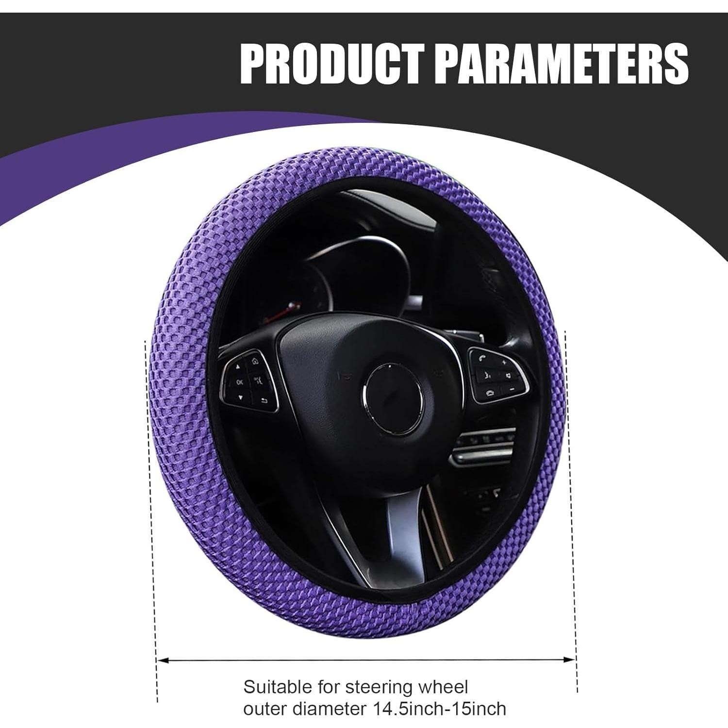 Cubierta de Volante Antideslizante Bawkars 14.5-15" Púrpura