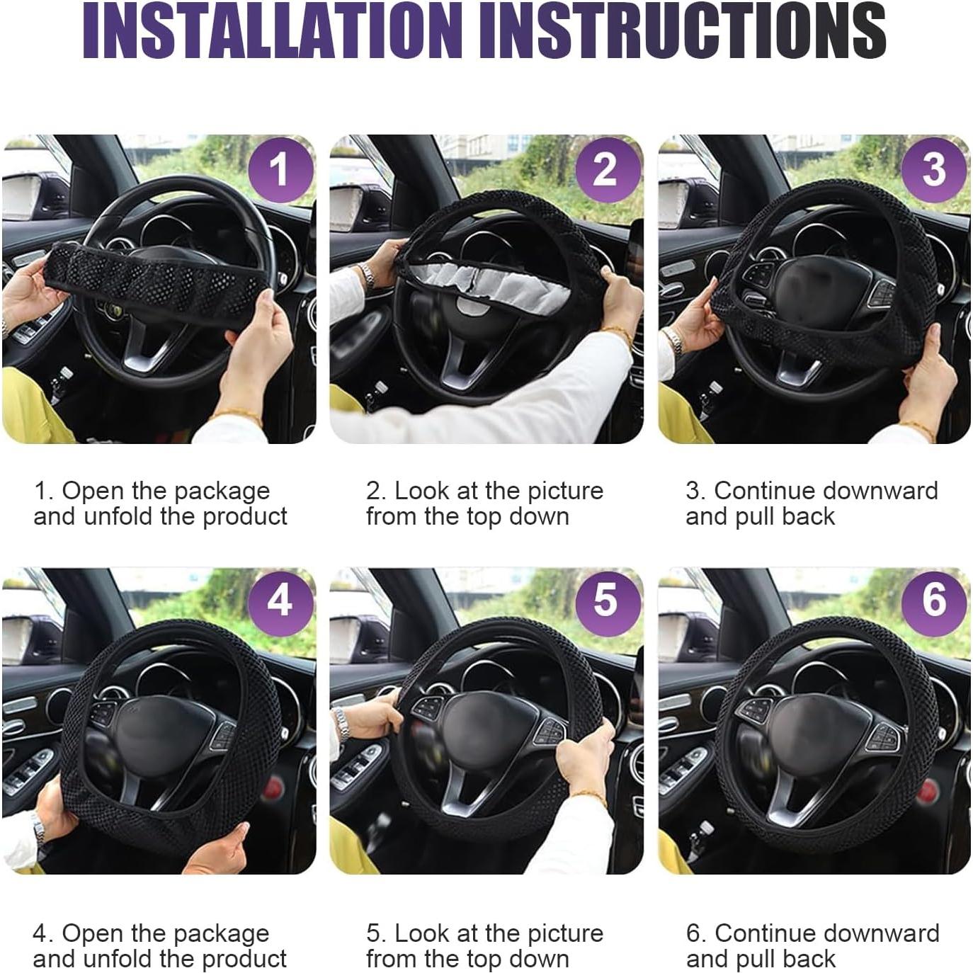 Cubierta de Volante Antideslizante Bawkars 14.5-15" Púrpura