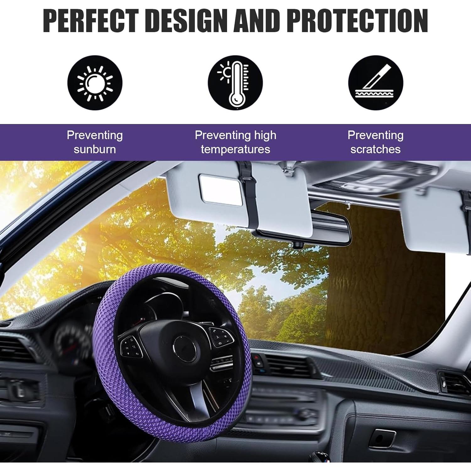 Cubierta de Volante Antideslizante Bawkars 14.5-15" Púrpura