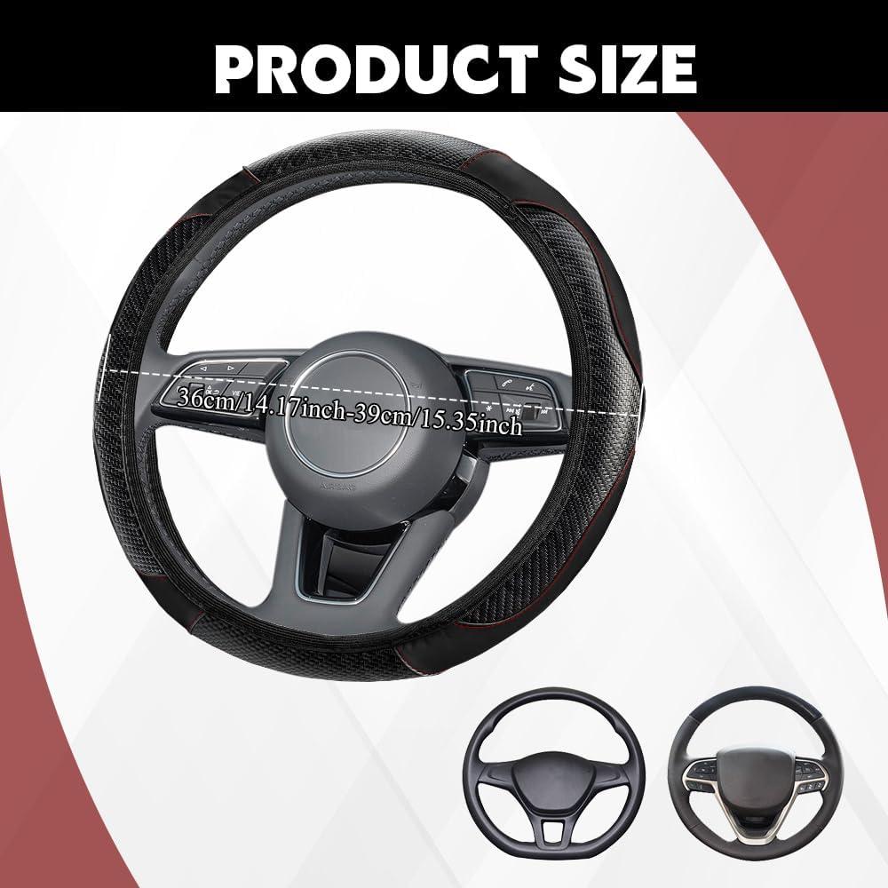 Funda de Volante de Coche Rebvugr 38 cm Antideslizante Negro