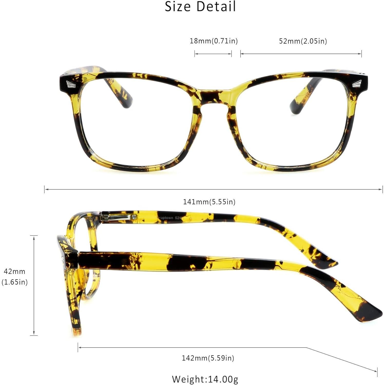 Gafas de lectura bifocal LifeArt tortuga amarilla +1.50