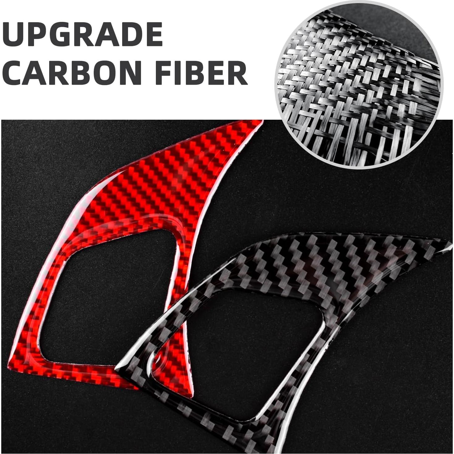 Marco de Botón de Volante FXETRNL Fibra de Carbono Negro 4pcs para BMW E82 E88