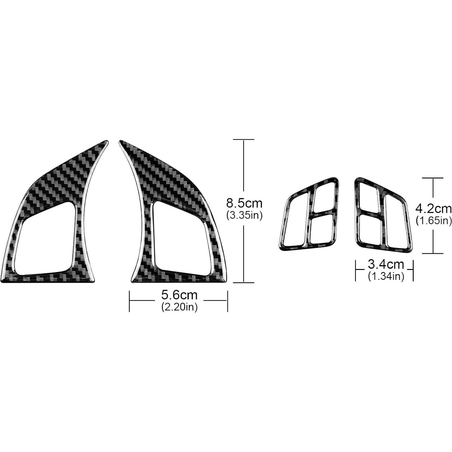 Marco de Botón de Volante FXETRNL Fibra de Carbono Negro 4pcs para BMW E82 E88