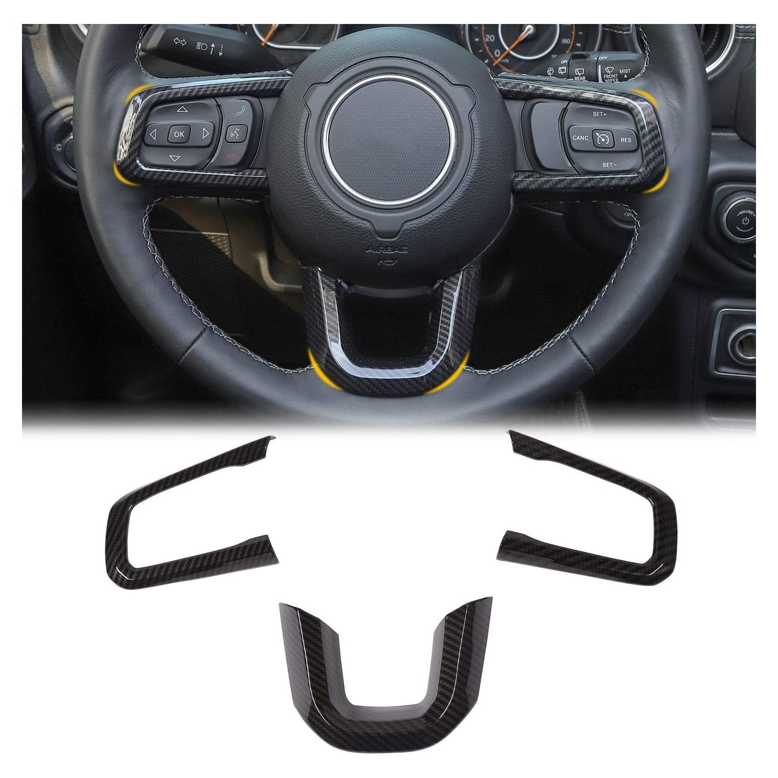 Fundas de Volante CheroCar Fibra de Carbono Jeep Wrangler 2018-2025
