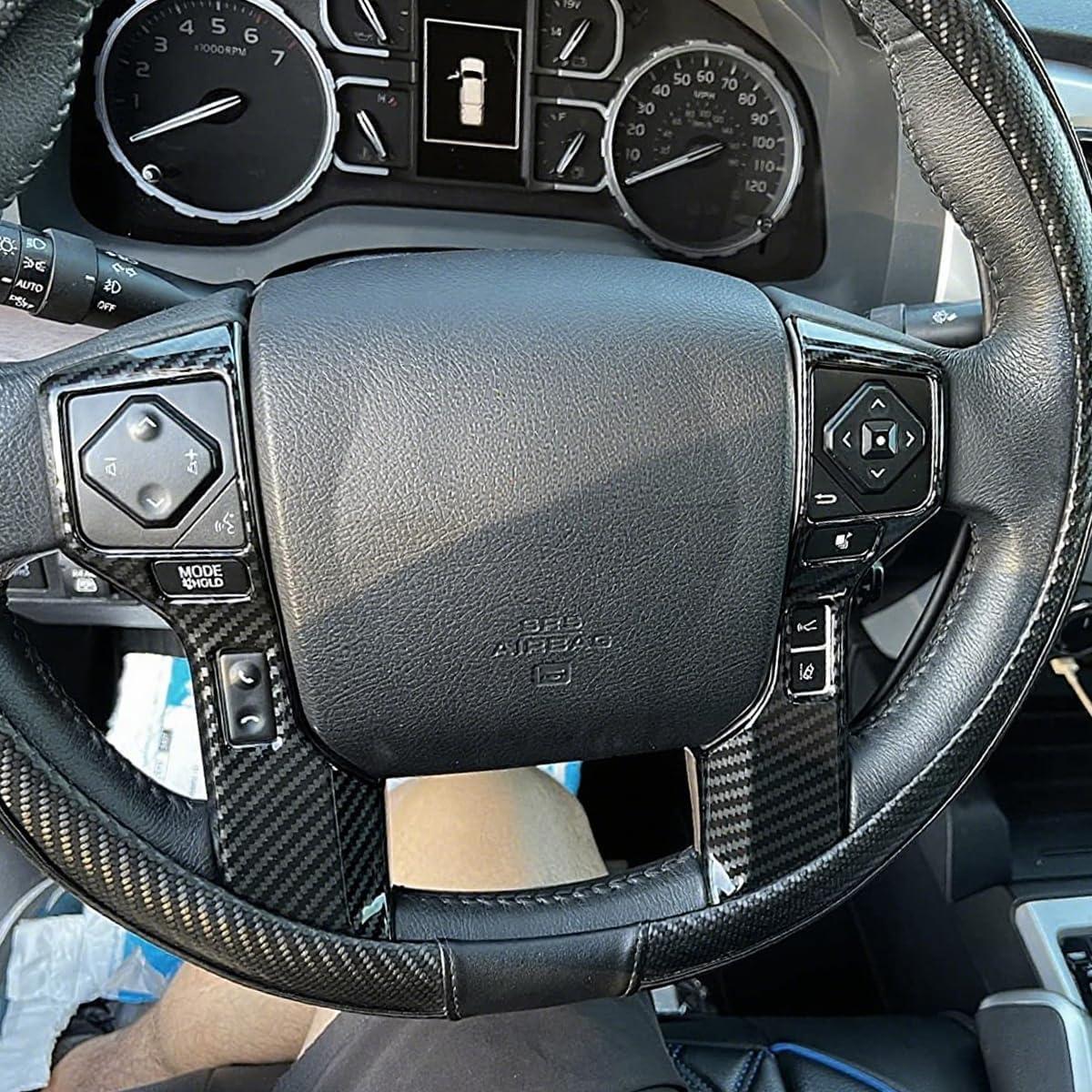 Cubierta de Volante Tocatus para Toyota 4Runner Tacoma Tundra 2015-2022, ABS Fibra de Carbono 2 Piezas