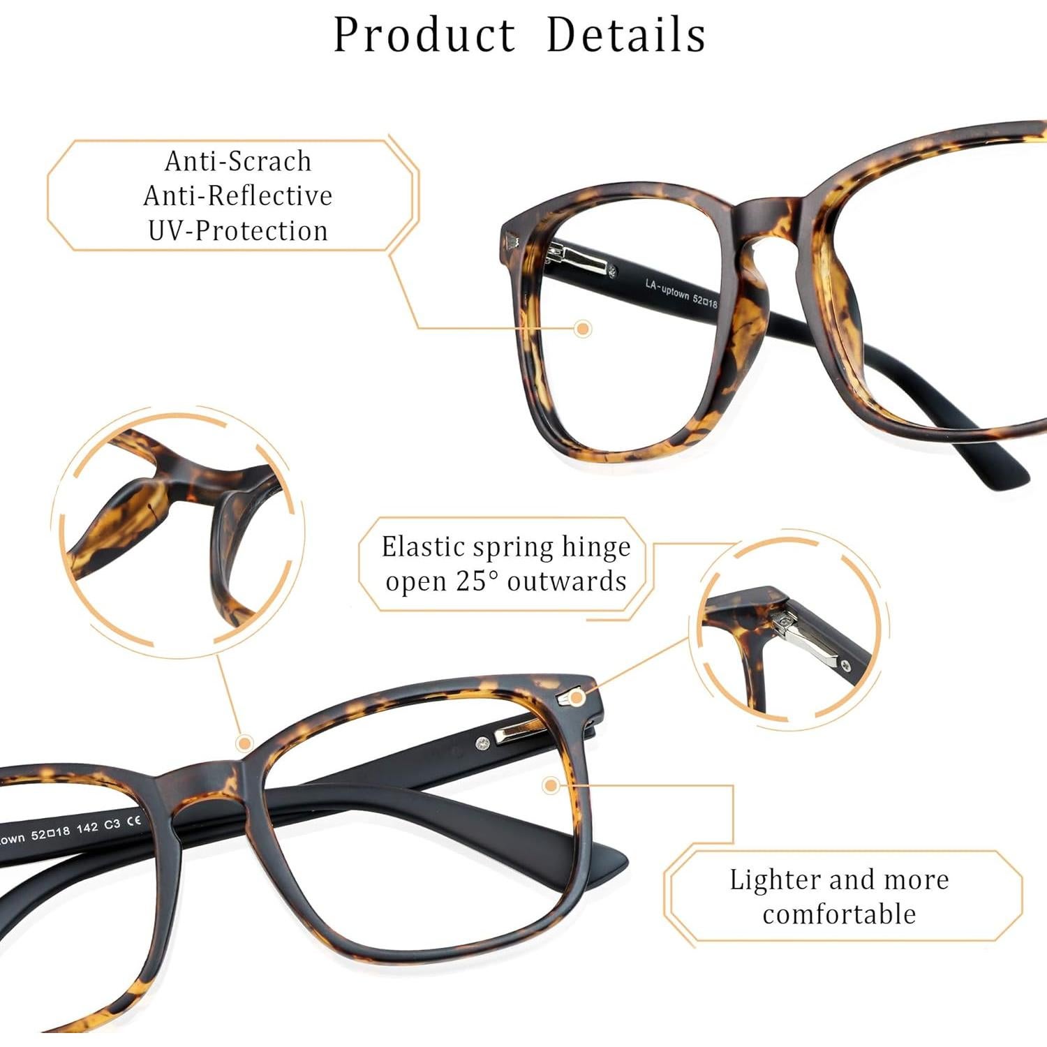 Gafas de lectura bifocal LifeArt Tortuga +3.00 anti reflejo