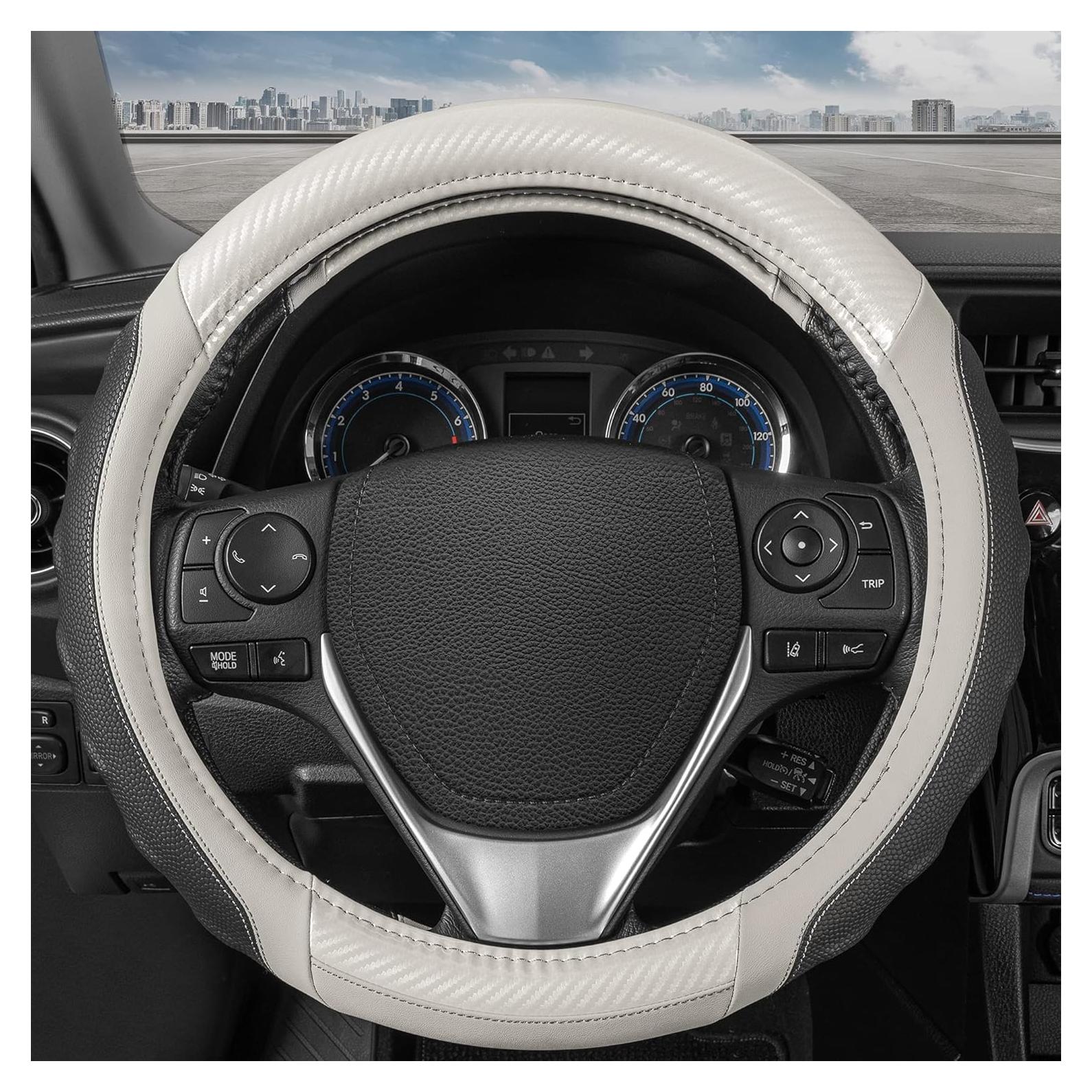 Cubierta de Volante Motor Trend SW-812-WH 38.1 cm Blanca