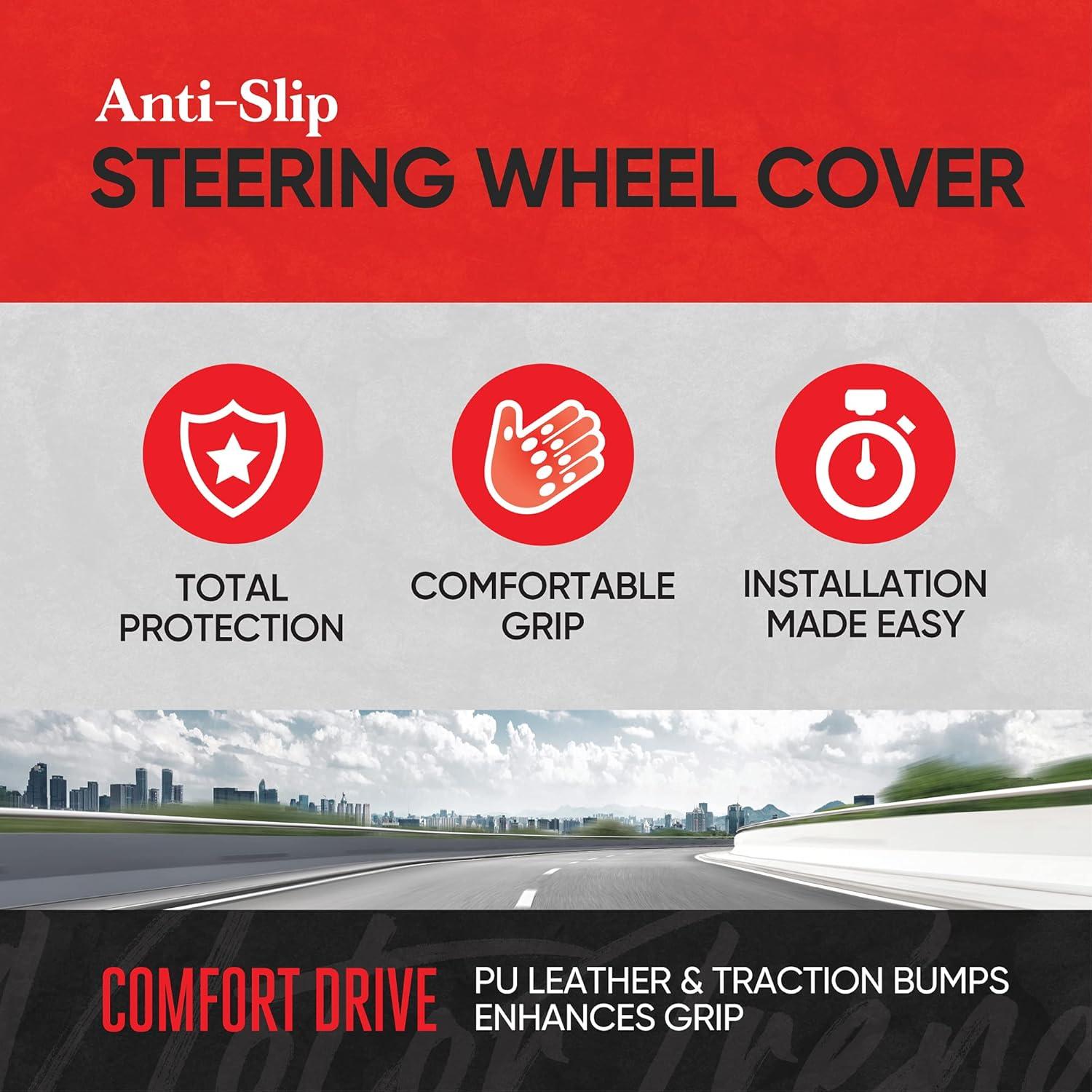 Cubierta de Volante Motor Trend SW-812-WH 38.1 cm Blanca