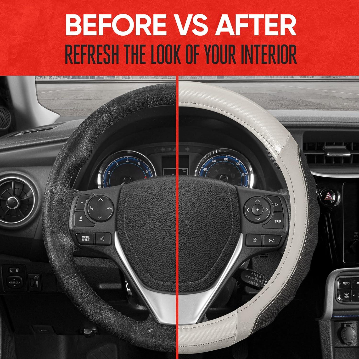 Cubierta de Volante Motor Trend SW-812-WH 38.1 cm Blanca