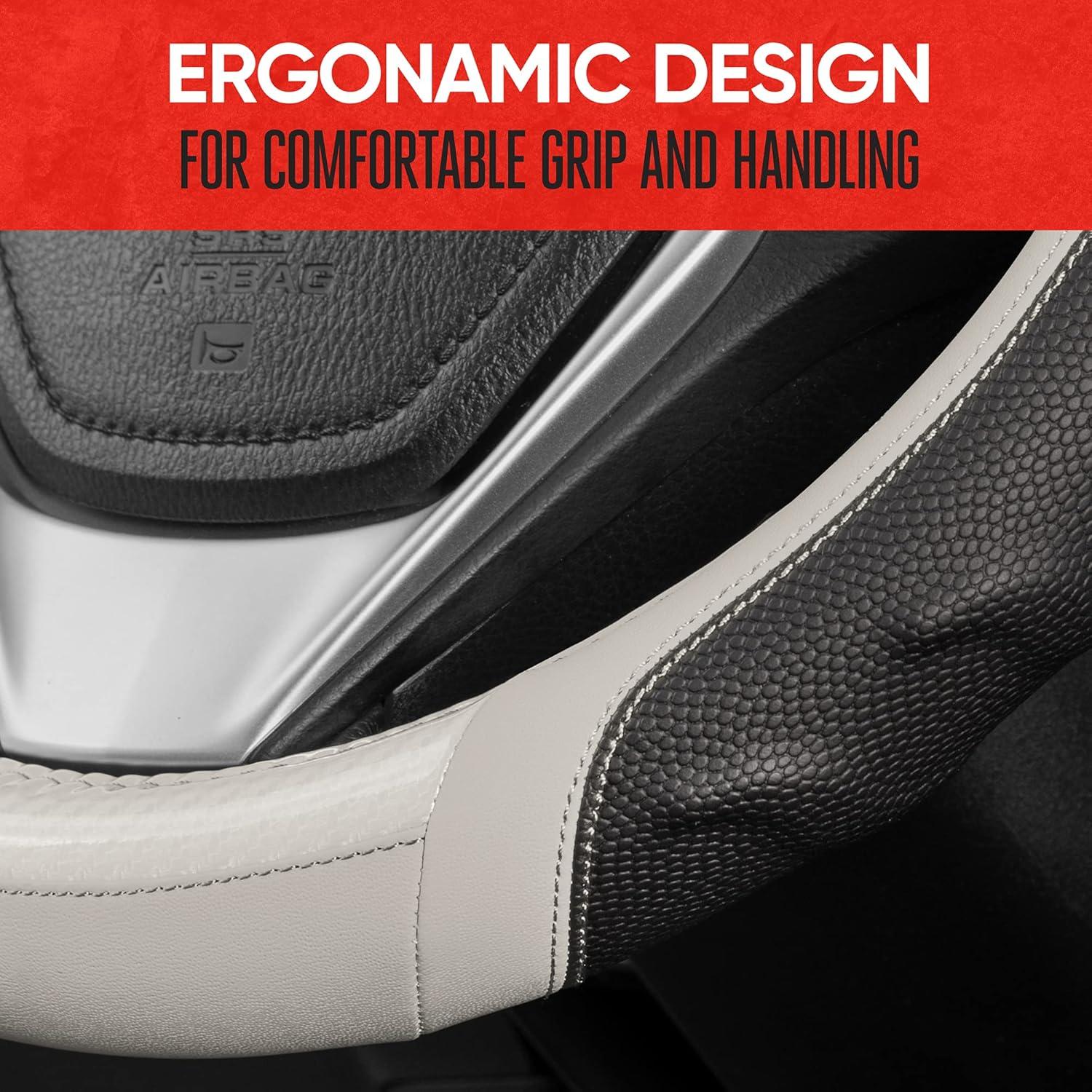 Cubierta de Volante Motor Trend SW-812-WH 38.1 cm Blanca