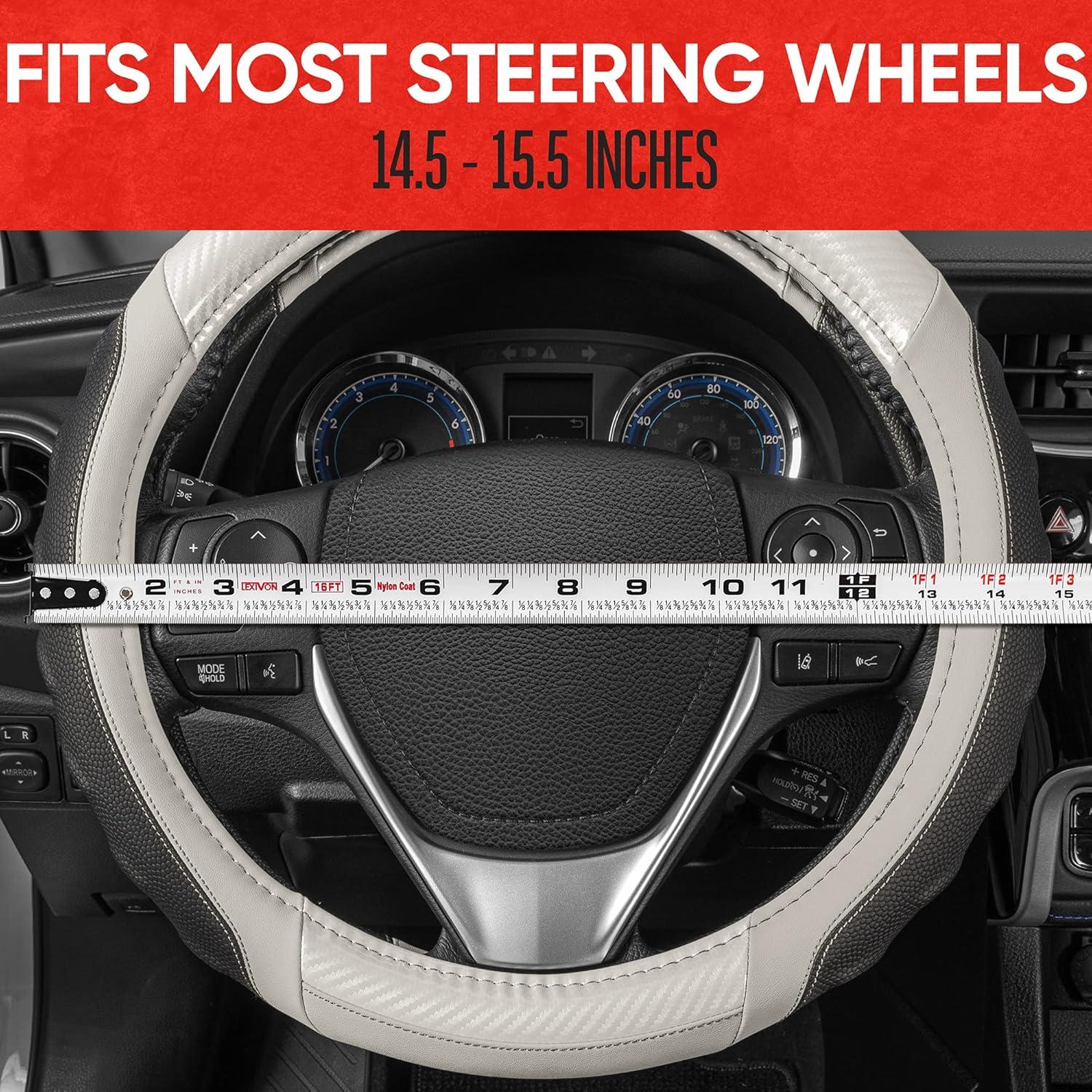 Cubierta de Volante Motor Trend SW-812-WH 38.1 cm Blanca