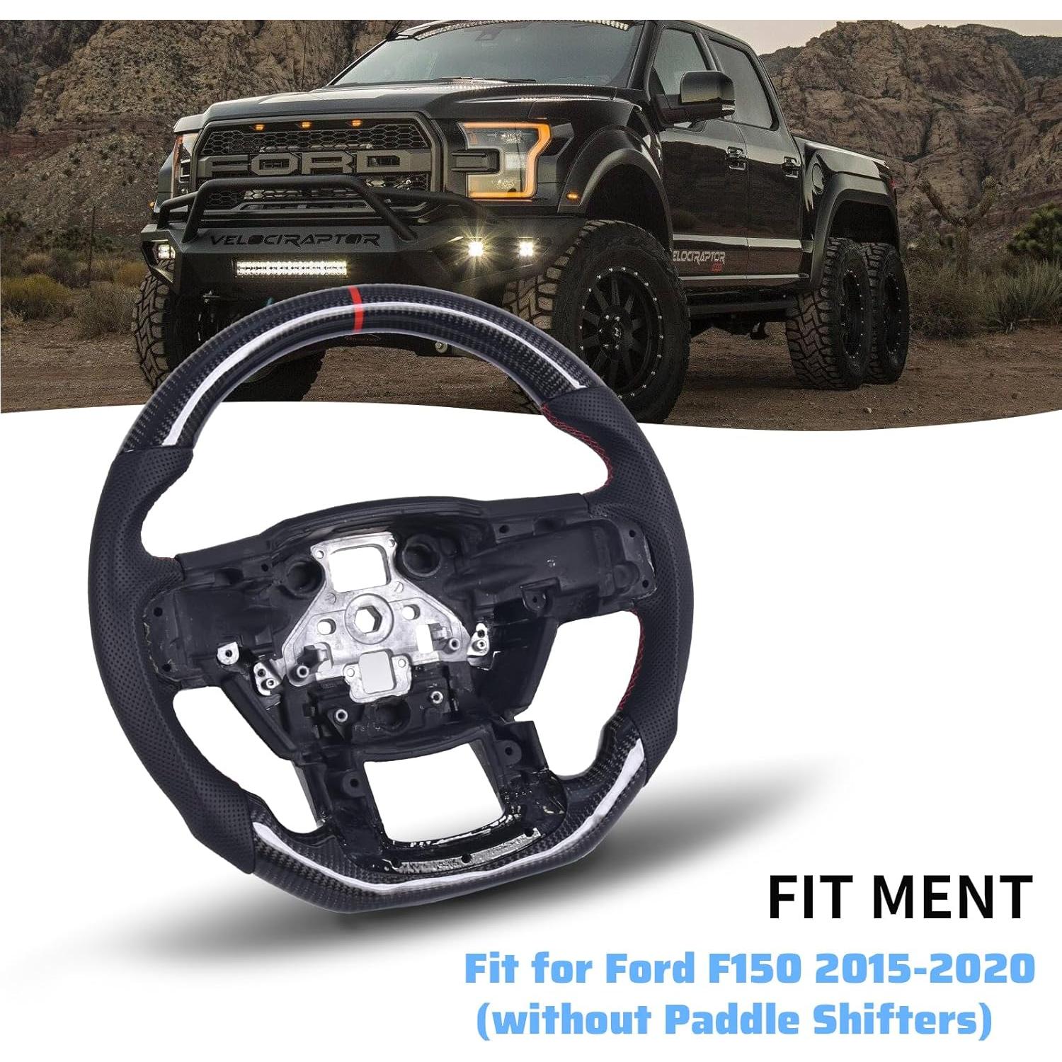 Volante de fibra de carbono EASSAFEX para Ford F150 2015-2020