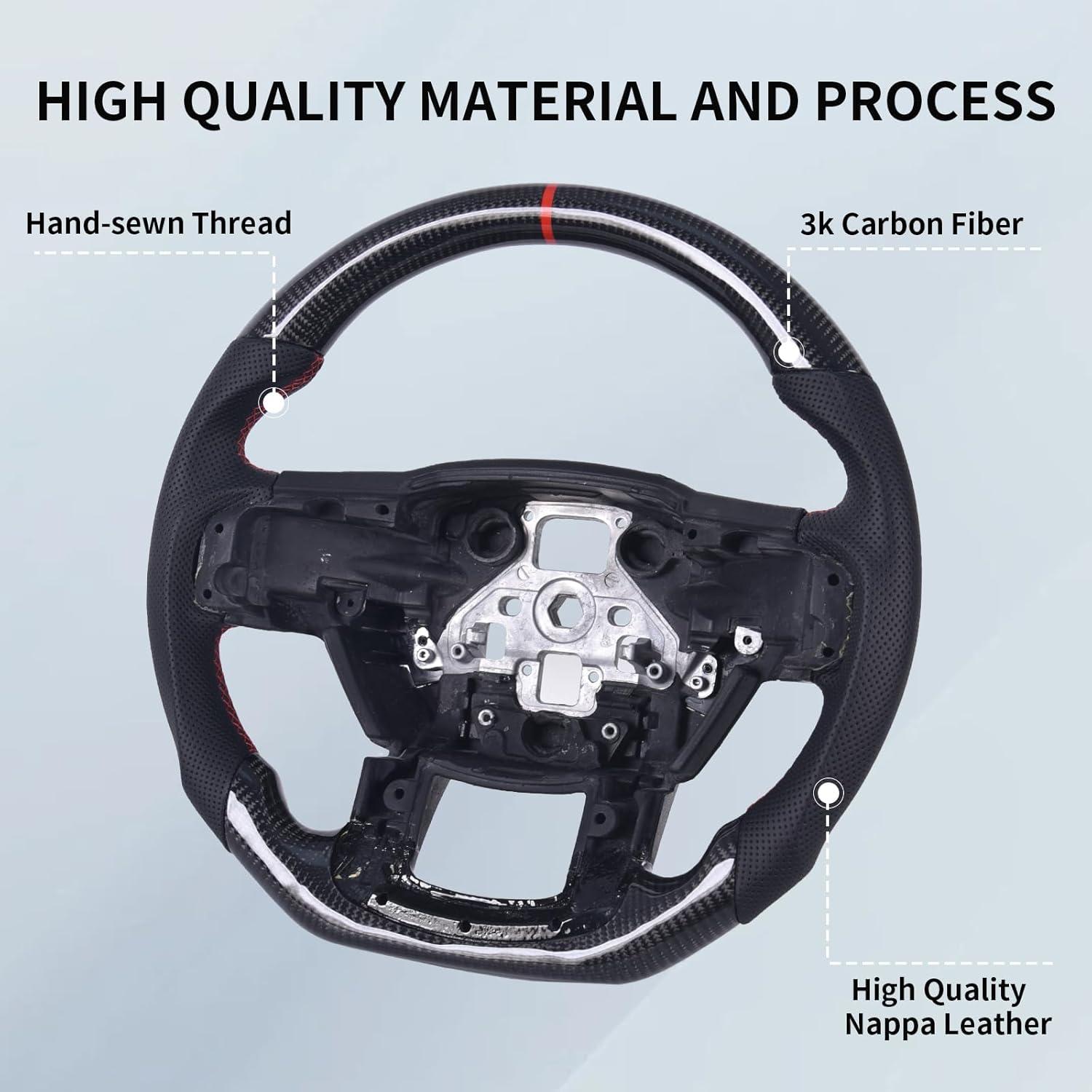 Volante de fibra de carbono EASSAFEX para Ford F150 2015-2020