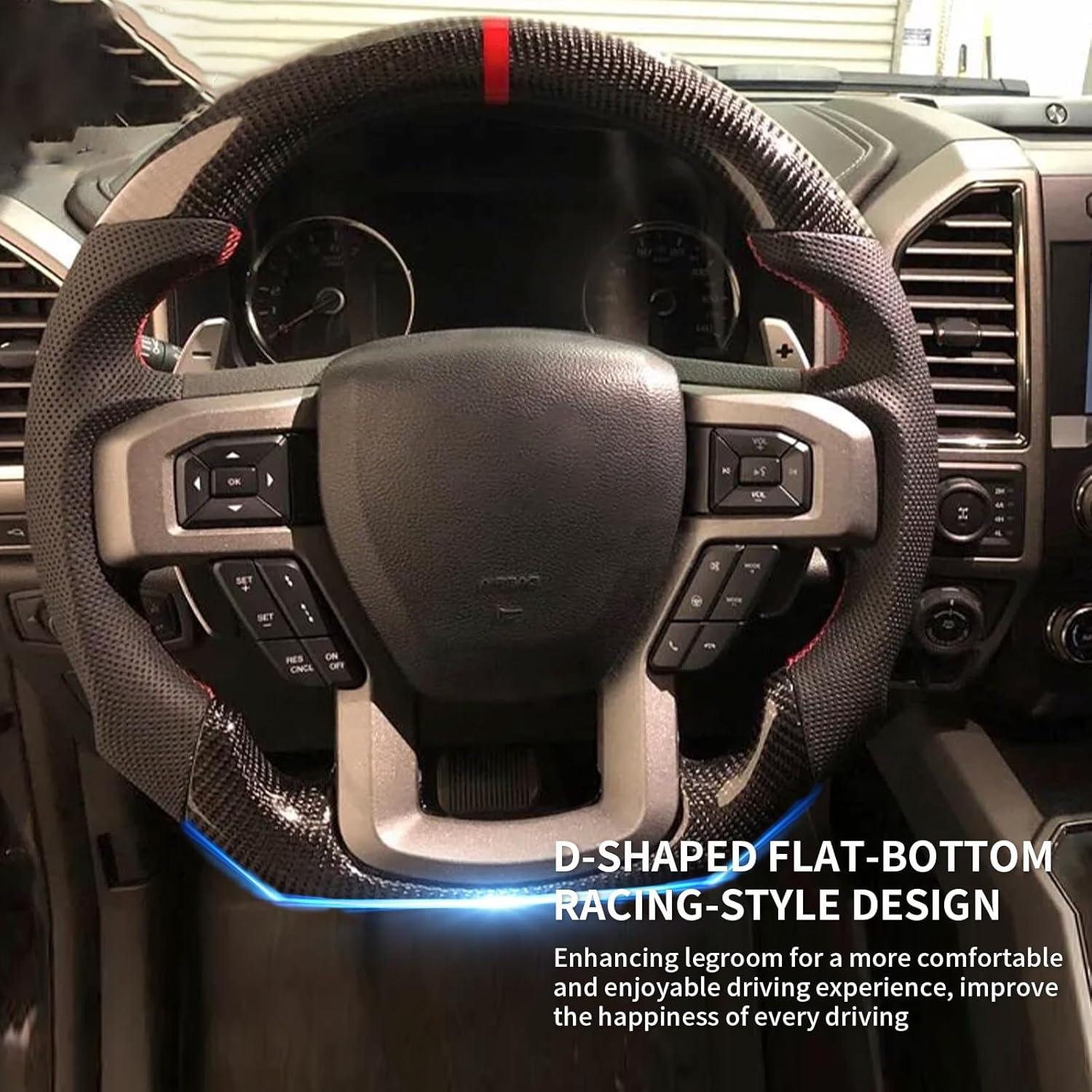 Volante de fibra de carbono EASSAFEX para Ford F150 2015-2020