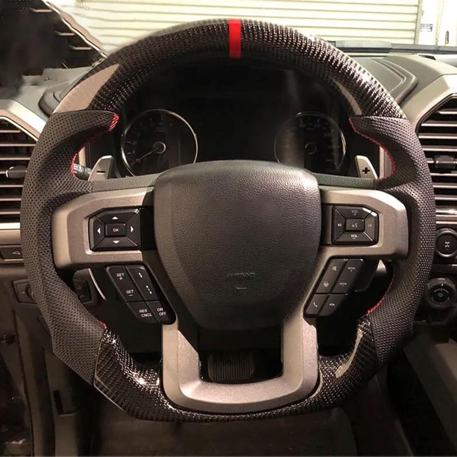 Volante de fibra de carbono EASSAFEX para Ford F150 2015-2020