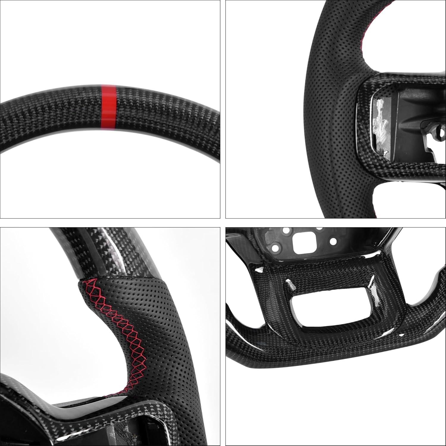 Volante de fibra de carbono LFEVOCSI para Ford F150 Raptor 2021-2023