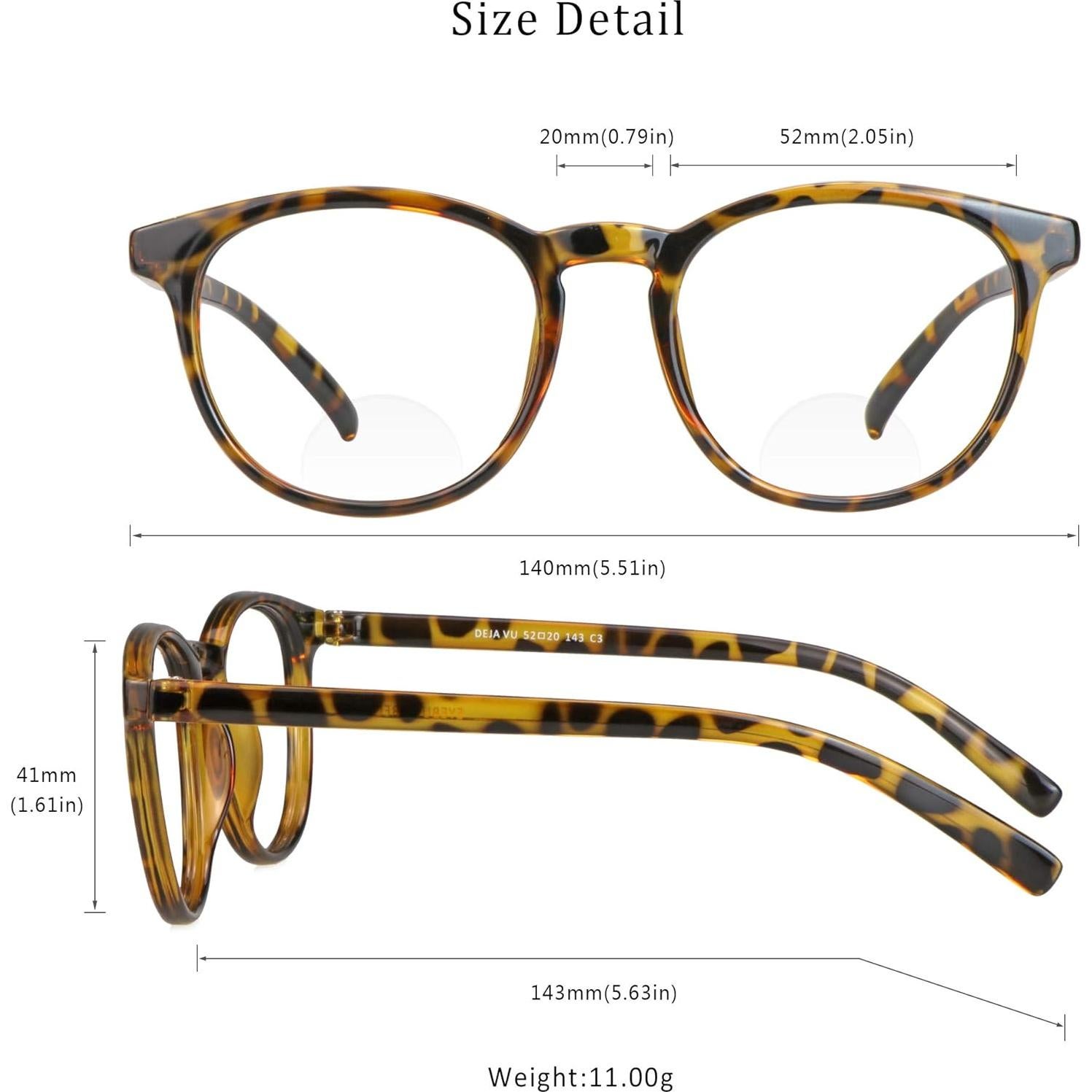 Gafas de lectura bifocales LifeArt tortuga +3.00 antirreflejo