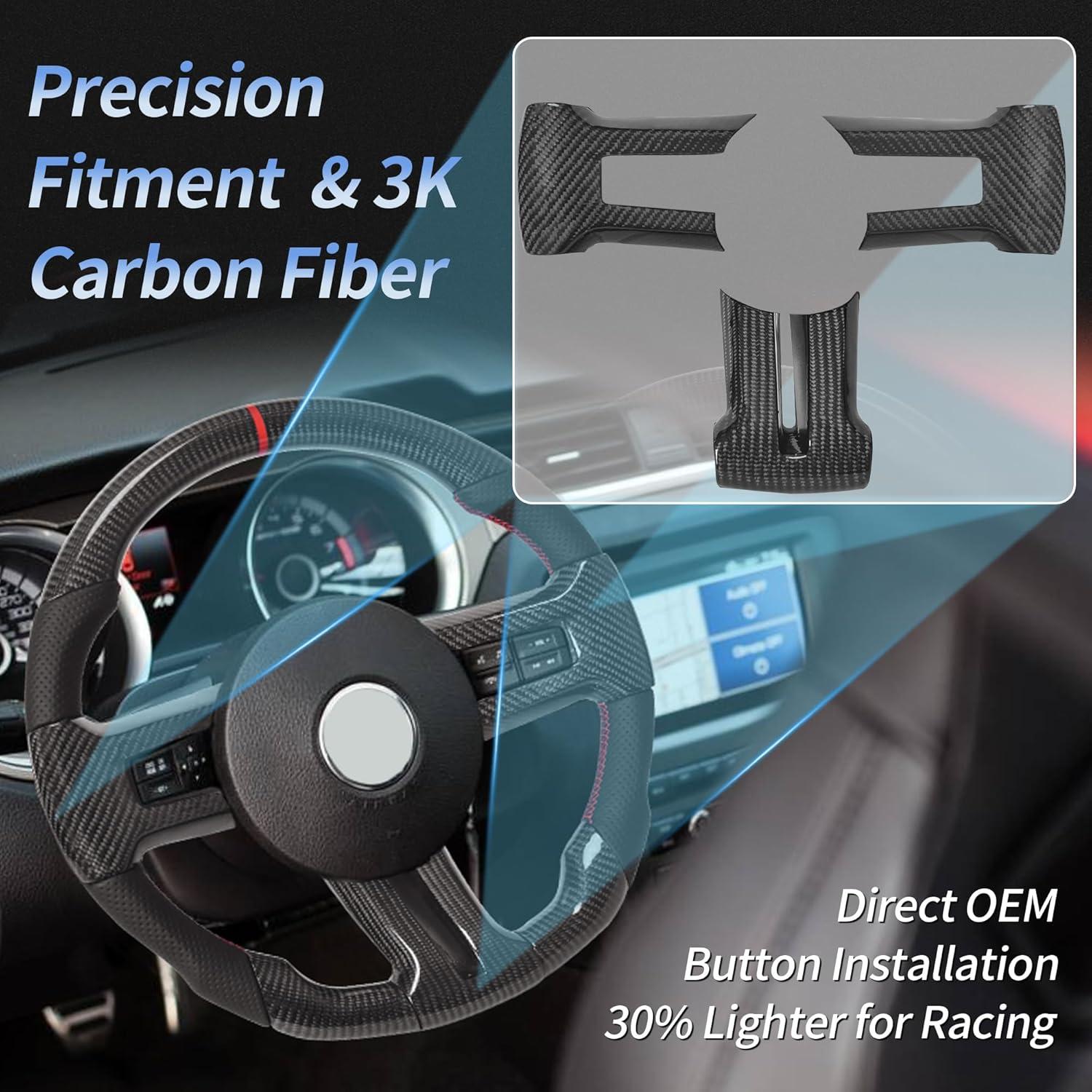Volante de fibra de carbono EASSAFEX para Mustang 2012-2014