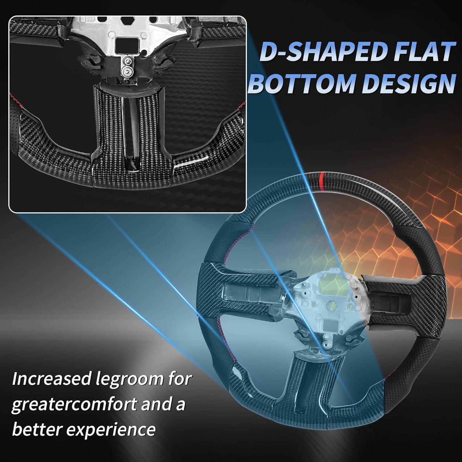 Volante de fibra de carbono EASSAFEX para Mustang 2012-2014