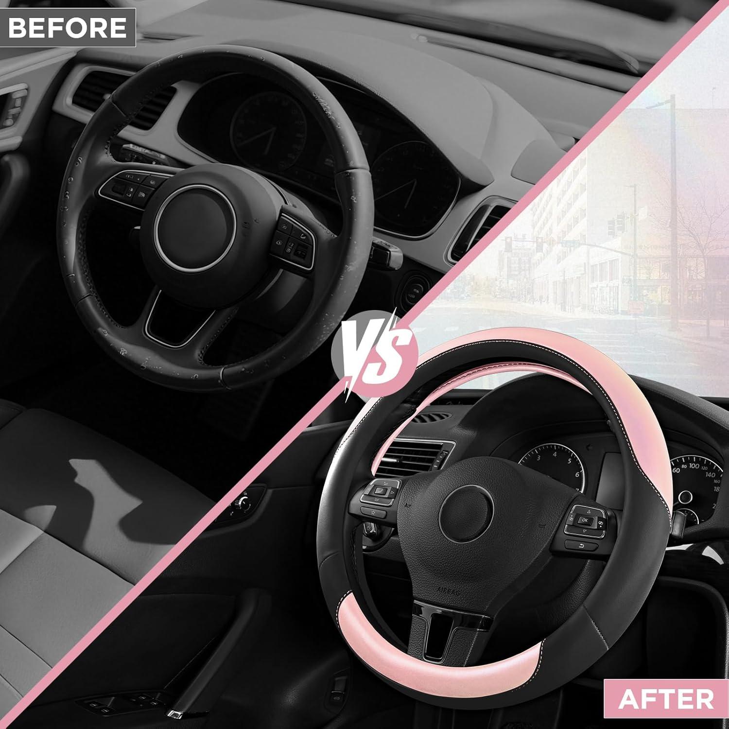 Cubierta de Volante Road Comforts - Cuero Transpirable 36.8-38.1 cm