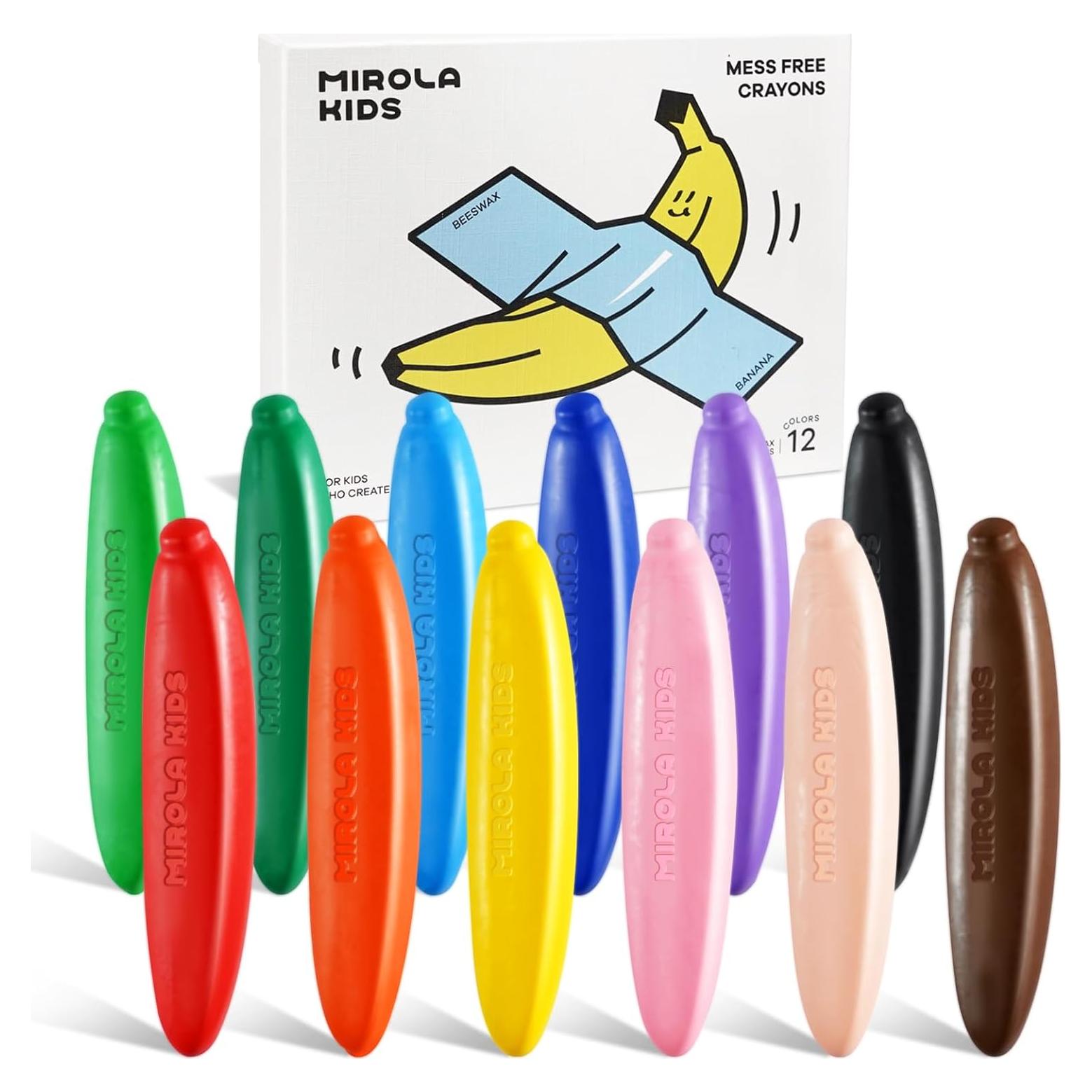 Crayones de Cera de Abeja MIROLA KIDS 12 Colores Lavables