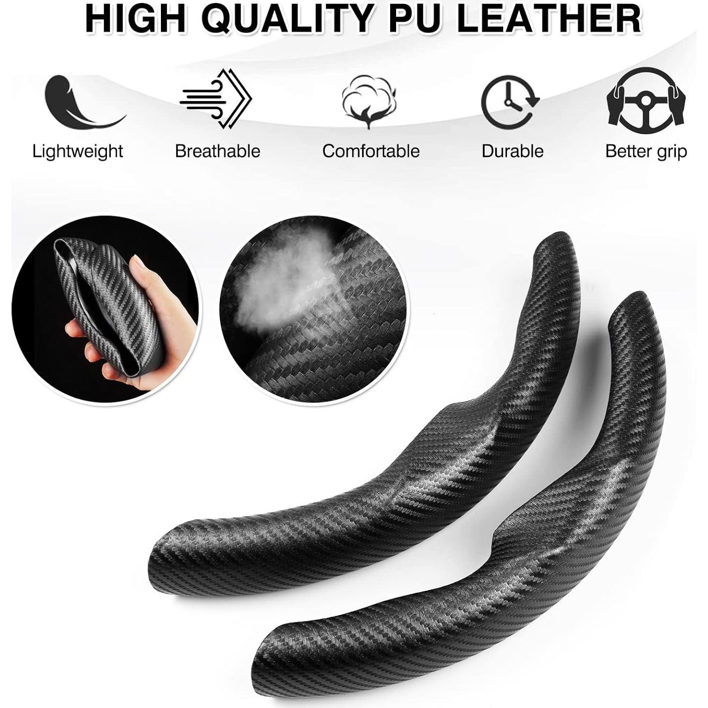 Cubierta de Volante Canvcle para Tesla Modelo 3/Y - Fibra de Carbono