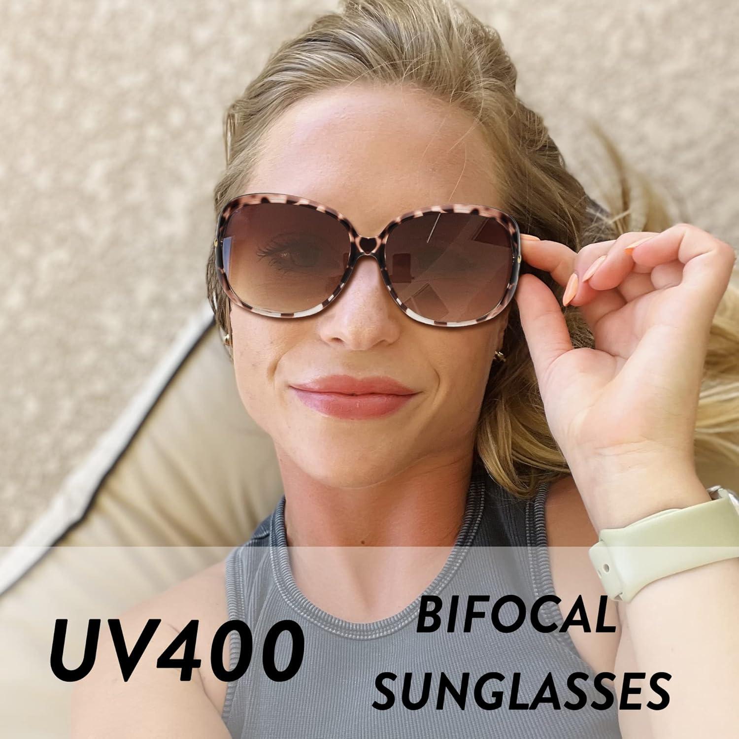 Gafas de sol bifocales JM tortuga +2.75 UV protección