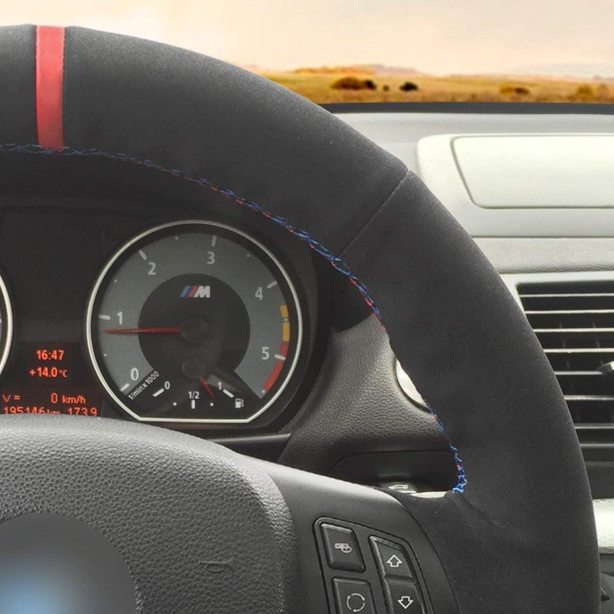 Funda de Volante MEWANT Suede Negro para BMW E81 E82 E87 E88 2008-2013 / E90 E91 E92 E93 2006-2011