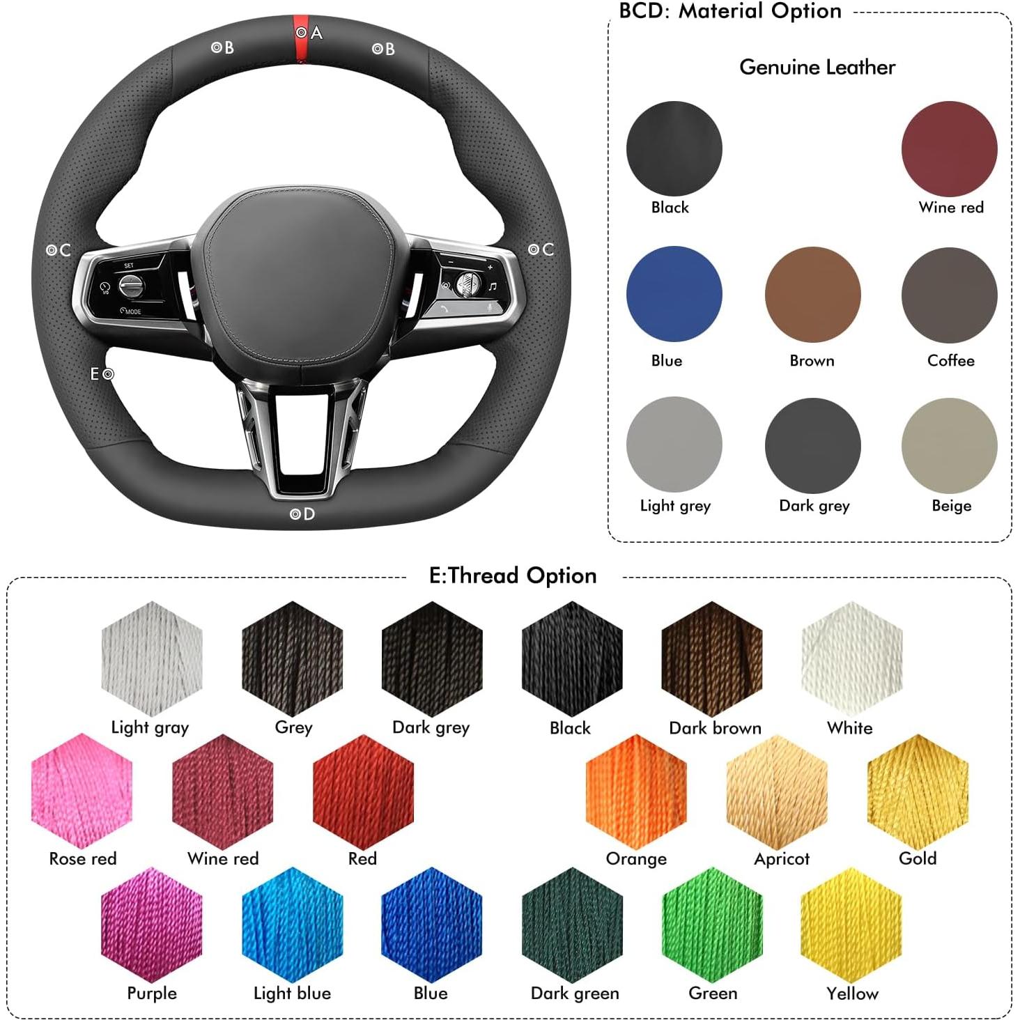 Funda de Volante MEWANT para BMW M Sport Serie 5 G60 2024