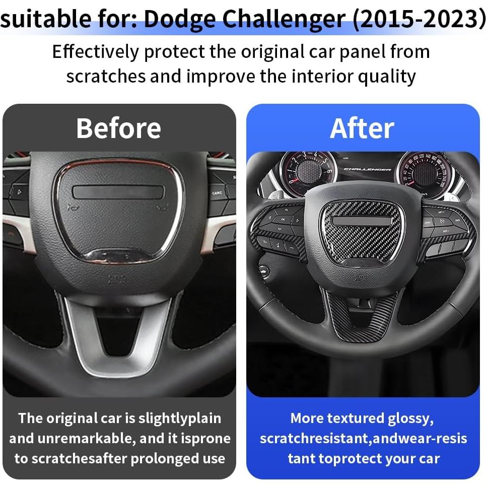 Panel de Cubierta de Fibra de Carbono LUNQIN para Dodge 2014-2023