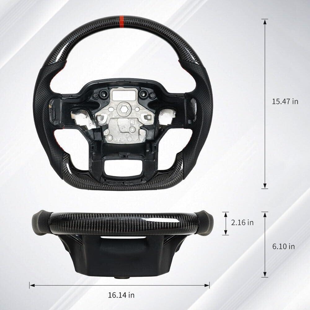 Volante de Fibra de Carbono Genérico para Ford F150 2021-2024