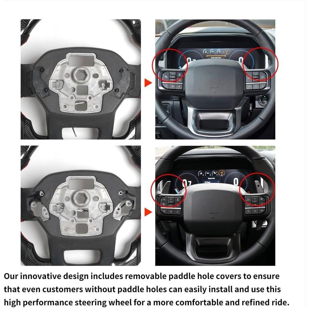 Volante de Fibra de Carbono Genérico para Ford F150 2021-2024
