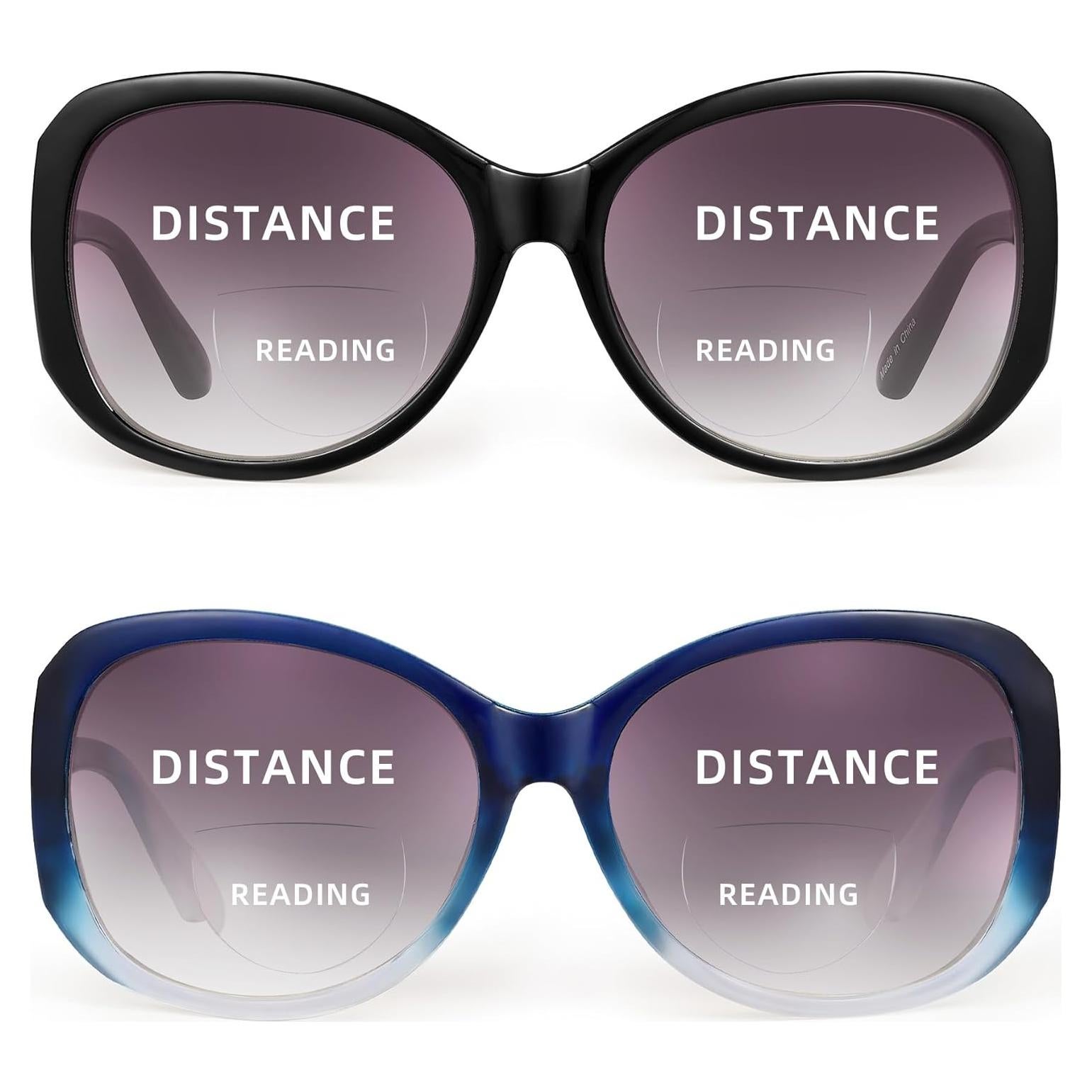 Gafas de Sol Bifocales JM para Mujeres UV400 2 Pack