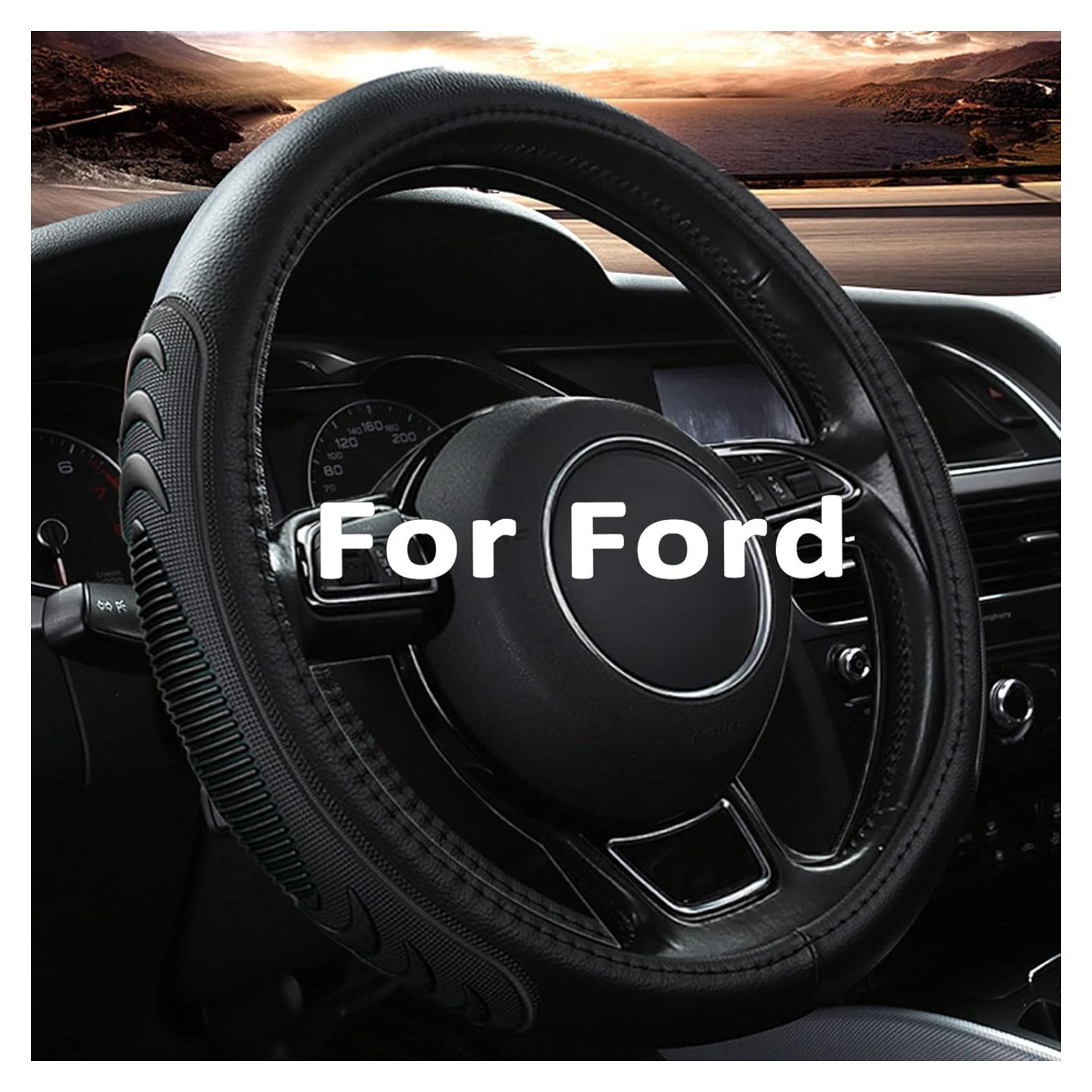 Cubierta de volante de cuero Yangday para Ford F150 F250 F350 39.5-40cm