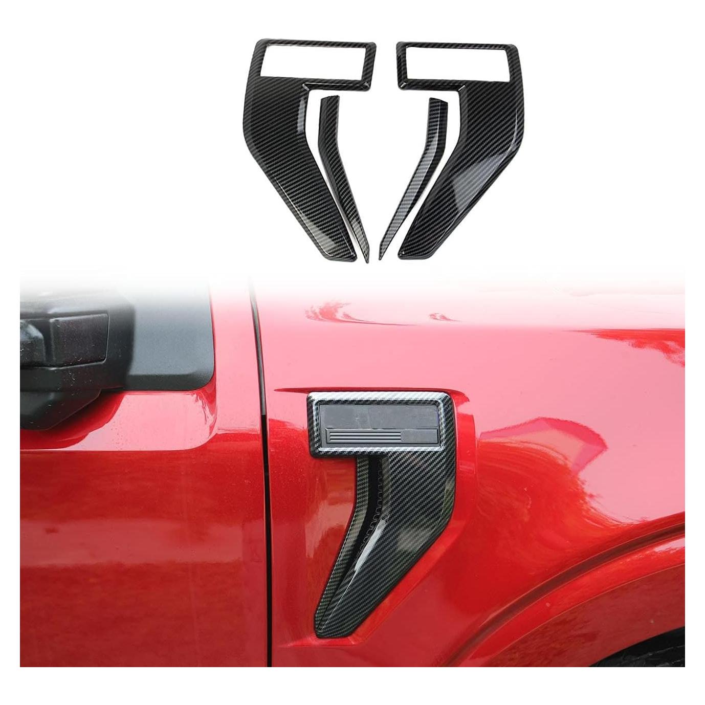 Cubierta de emblema de ventilación lateral Korlot para Ford F150 2021-2025