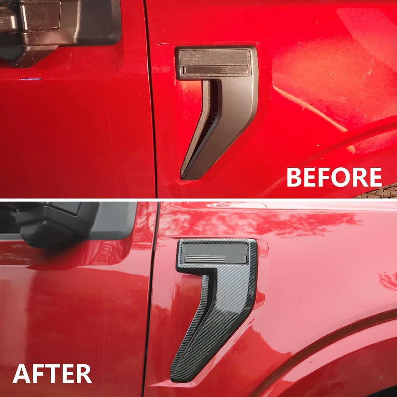 Cubierta de emblema de ventilación lateral Korlot para Ford F150 2021-2025