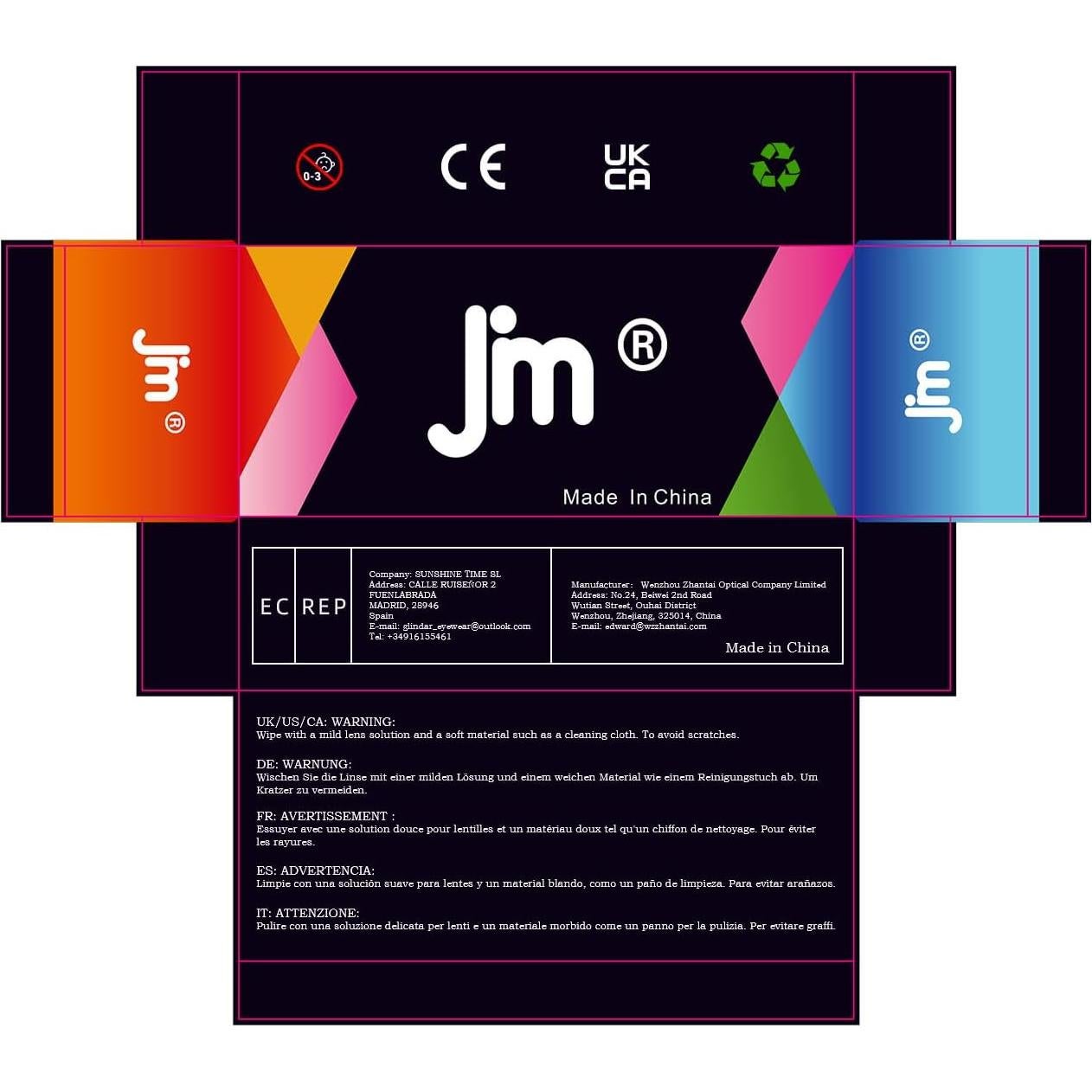 Gafas de Sol Bifocales JM Clásicas UV Protección 3.5x