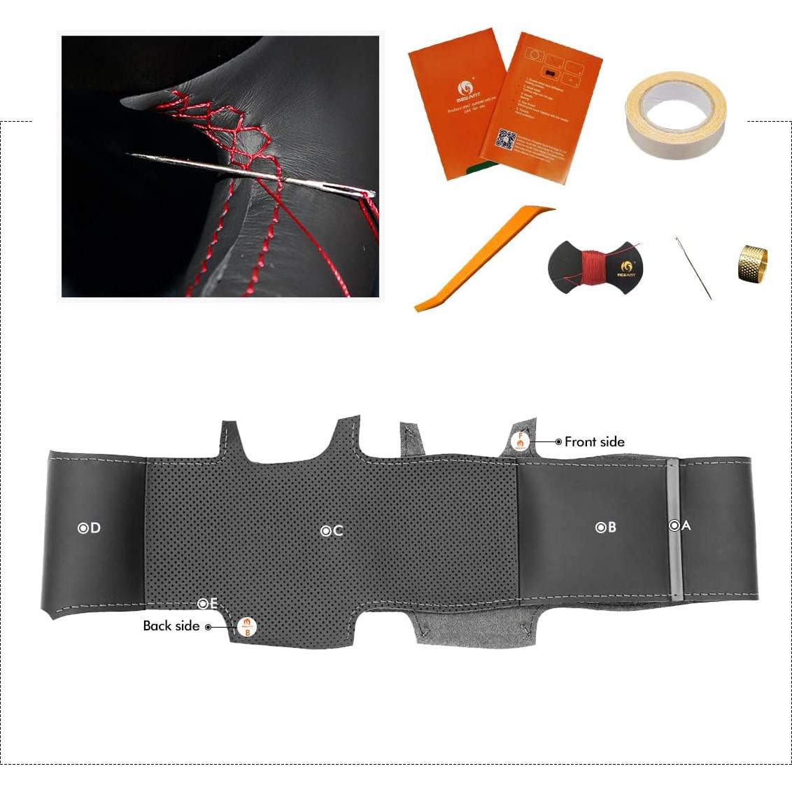 Funda de Volante MEWANT para Ford F-150 2021-2023 Cosida a Mano