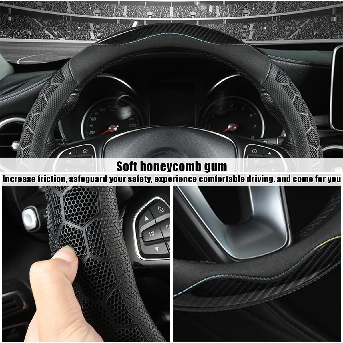 Cubierta de Volante AICEL 38cm Antideslizante Carbono Negro