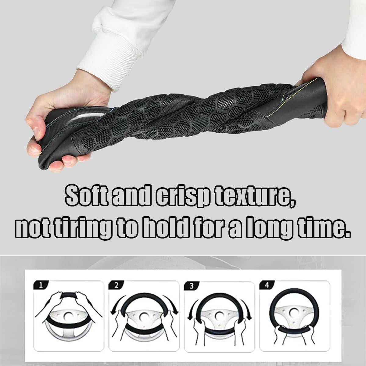 Cubierta de Volante AICEL 38cm Antideslizante Carbono Negro