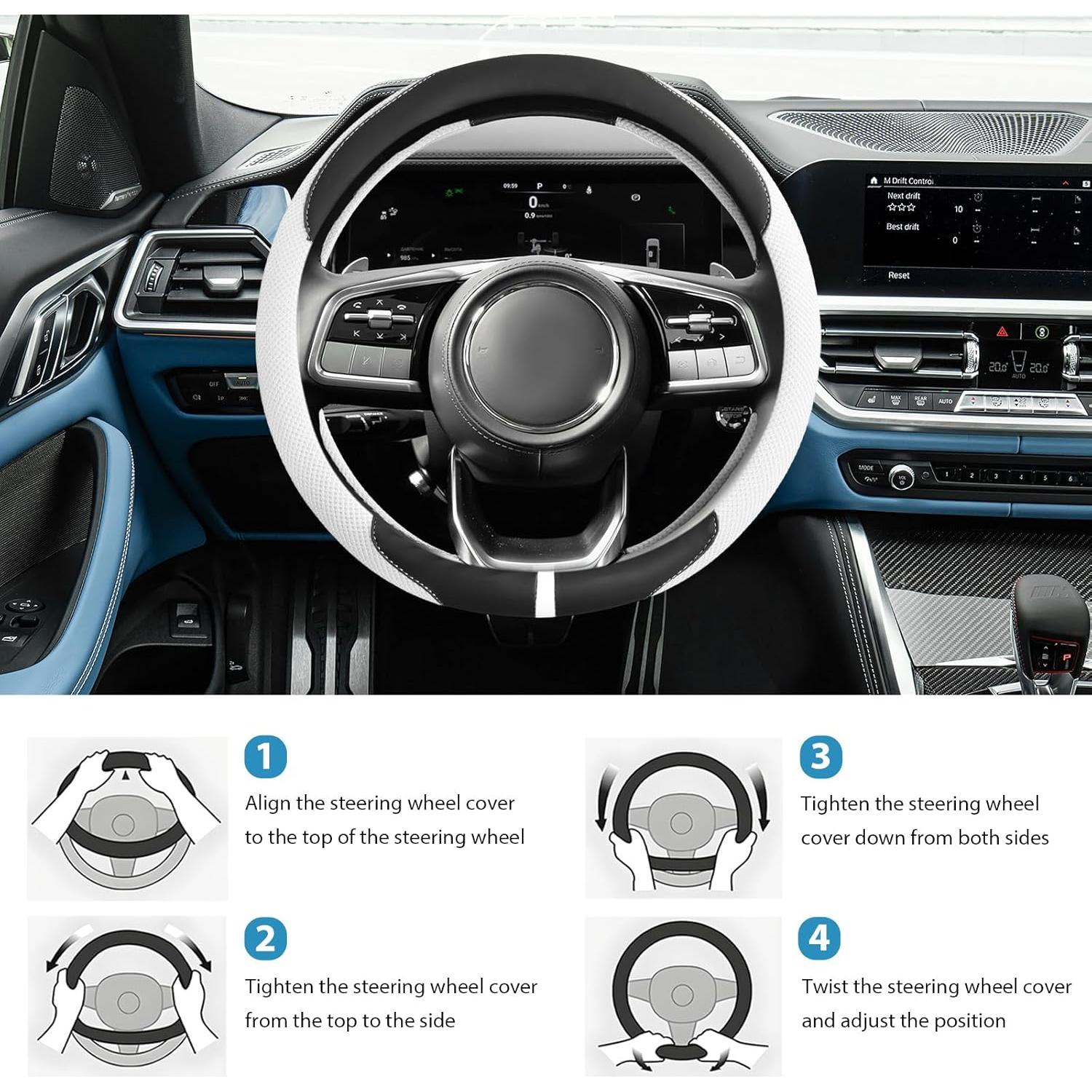 Cubierta de Volante YTFRL de Microfibra 37-38 cm Antideslizante