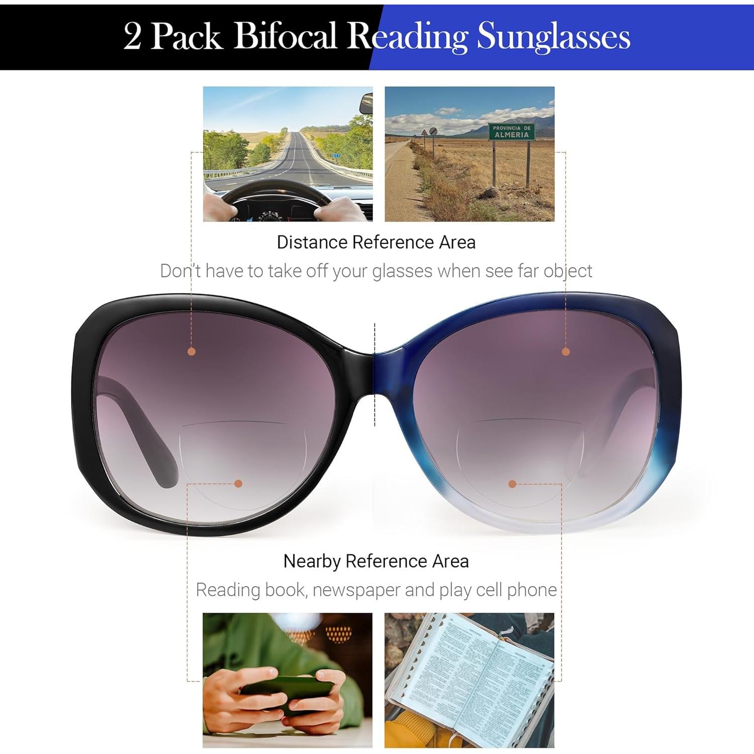 Gafas de Sol Bifocales JM para Mujeres 1.5x UV400