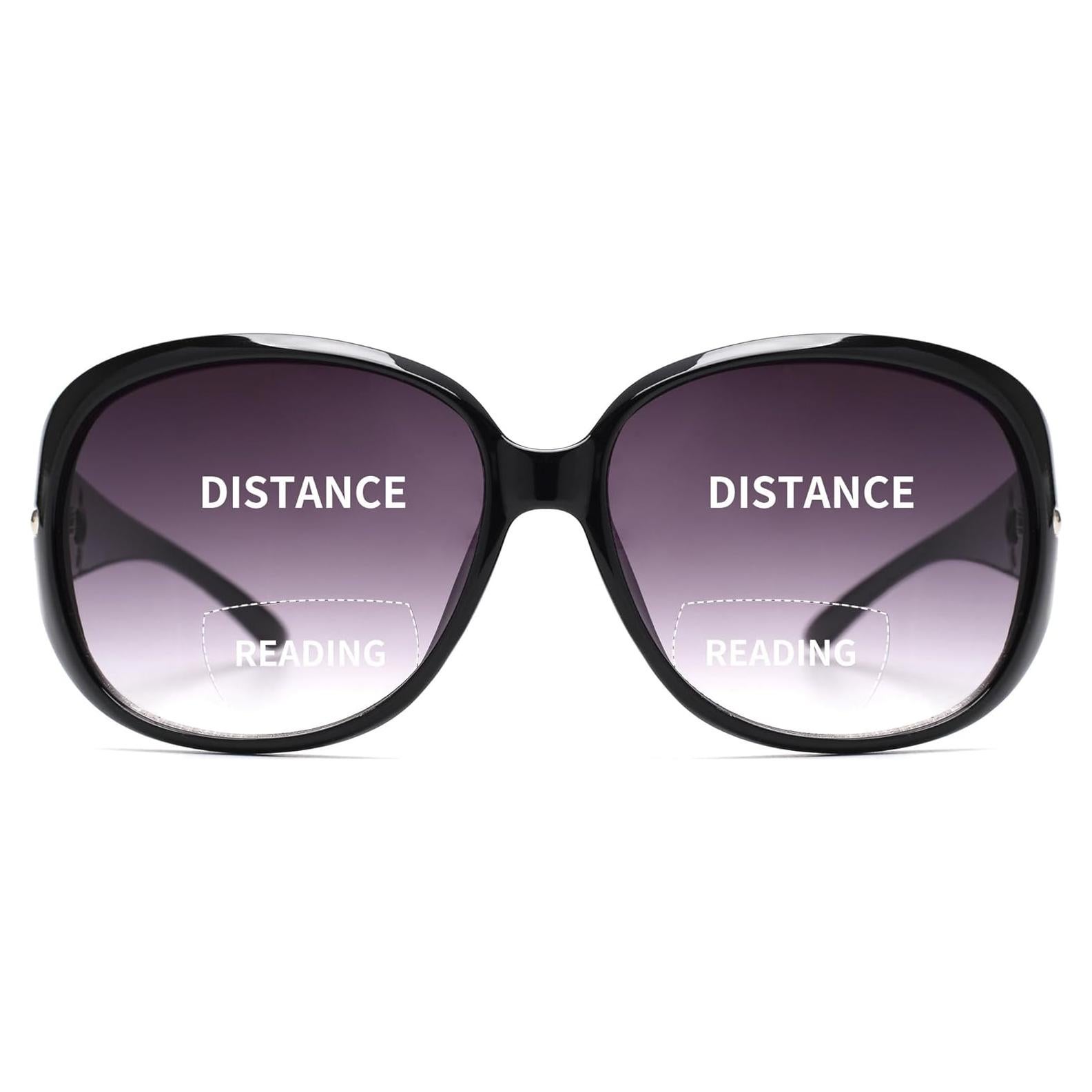 Gafas de sol bifocales JM para mujeres, UV protección +1.25