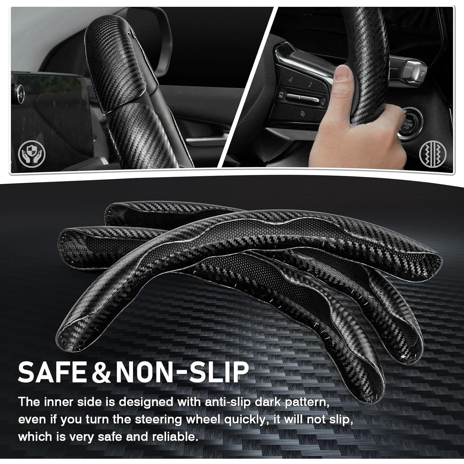 Cubierta de Volante Cartist de Fibra de Carbono Antideslizante