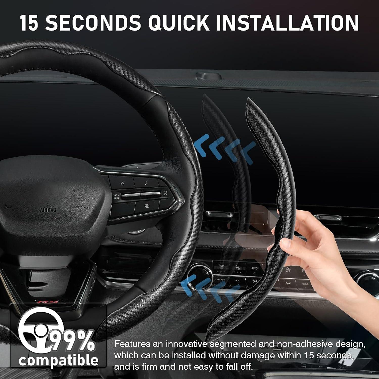 Cubierta de Volante Cartist de Fibra de Carbono Antideslizante