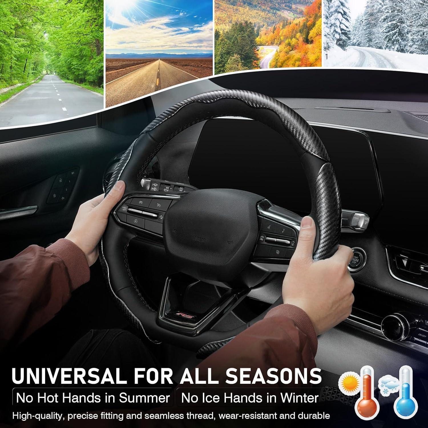 Cubierta de Volante Cartist de Fibra de Carbono Antideslizante