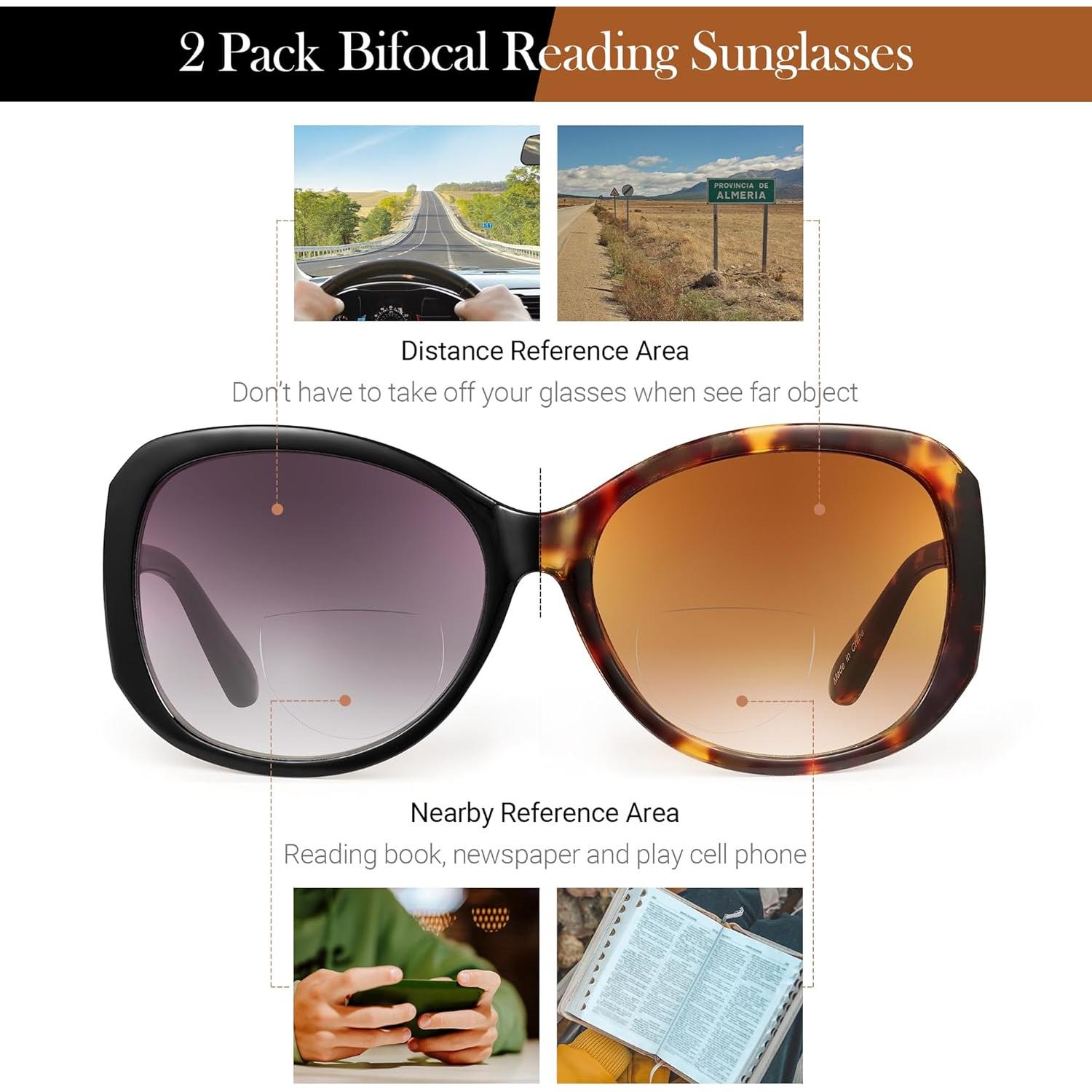 Gafas de Sol Bifocales JM para Mujeres +3.5 UV400