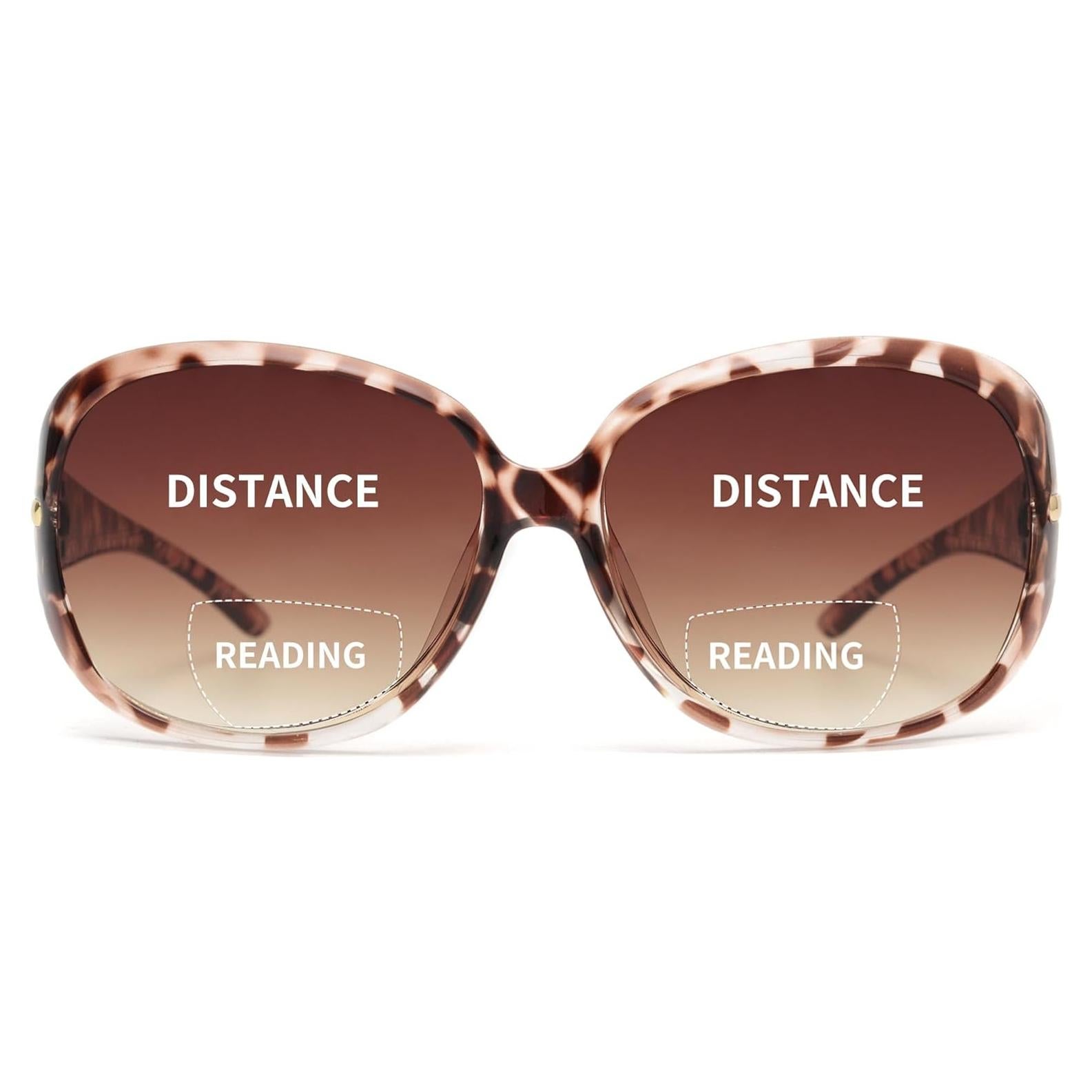 Gafas de sol bifocales JM tortuga +3.0 para mujeres