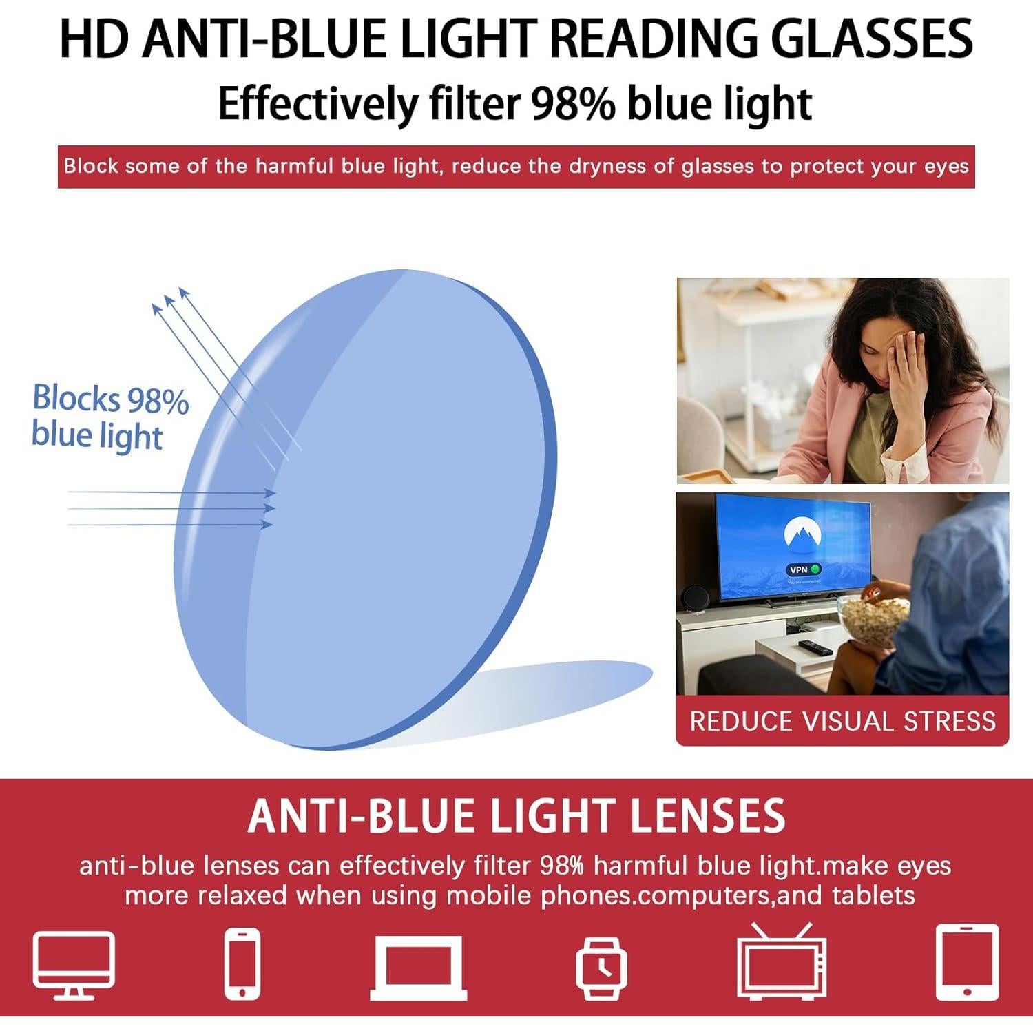 Gafas de lectura bifocales foto-cromáticas UV400 - Negro 1.0x